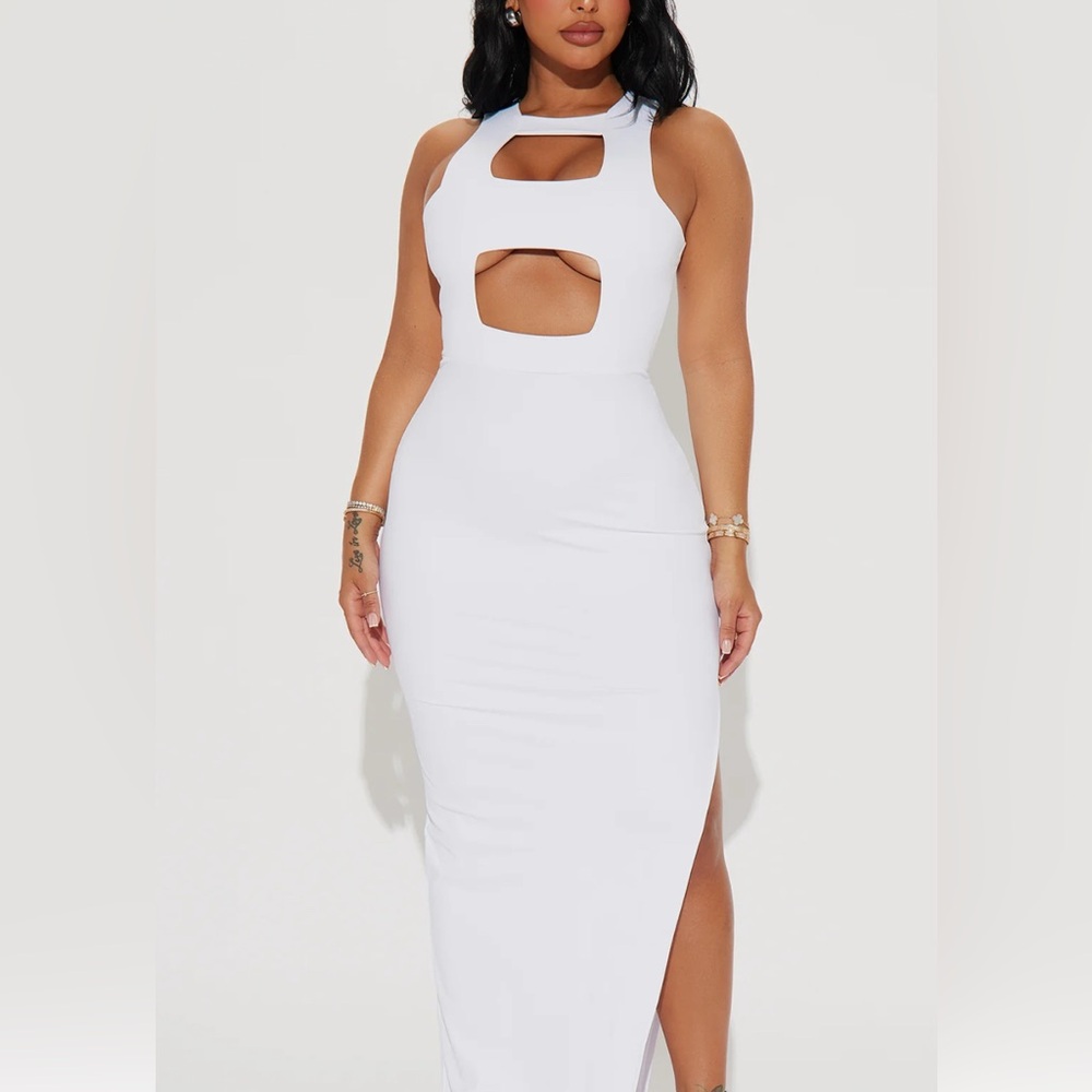 White cutout dress